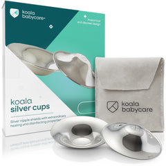 Koala Babycare original silver nursing cups protect sore nipples and stay discreet.