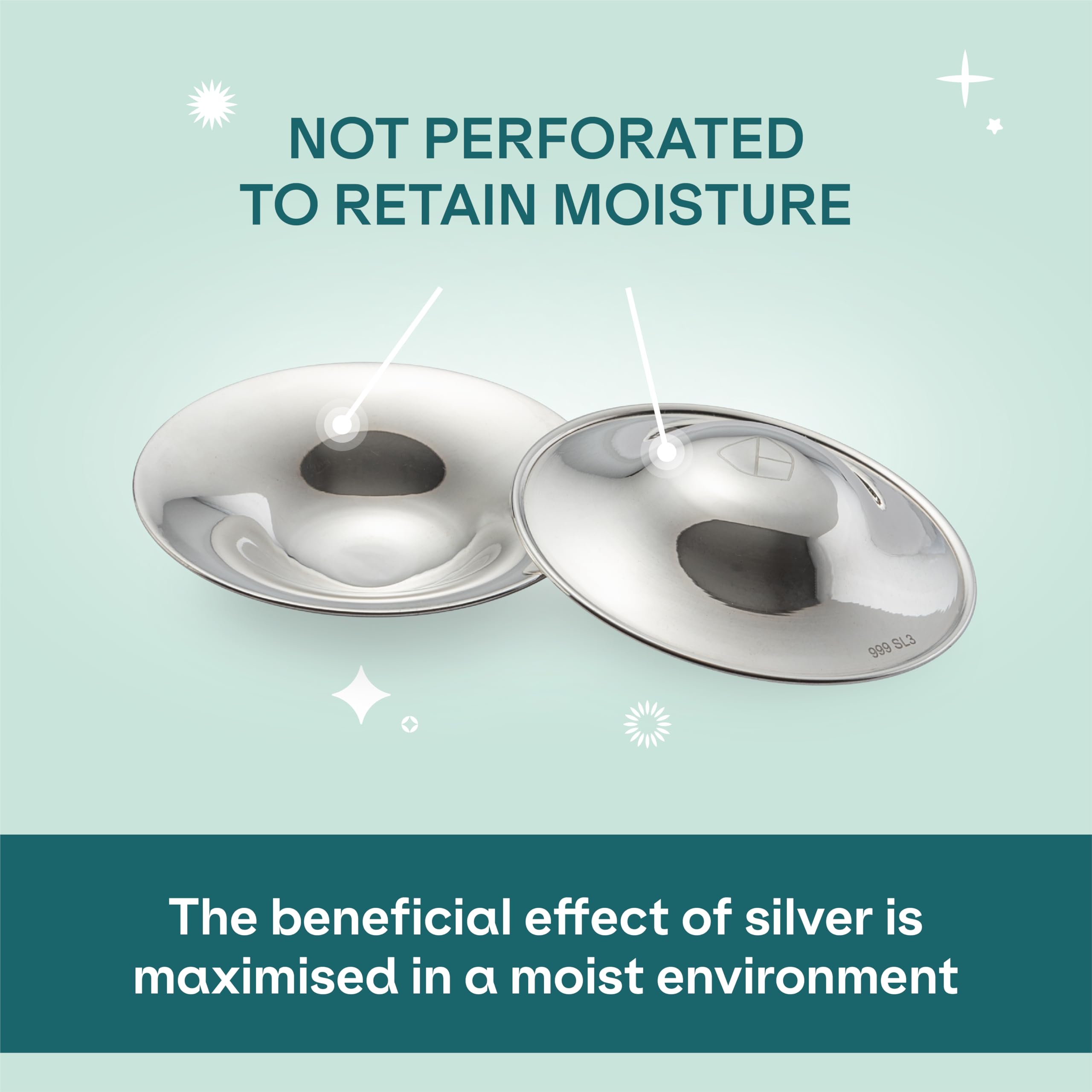 Koala Babycare silver cups protect the nipple area under clothing for all-day comfort.