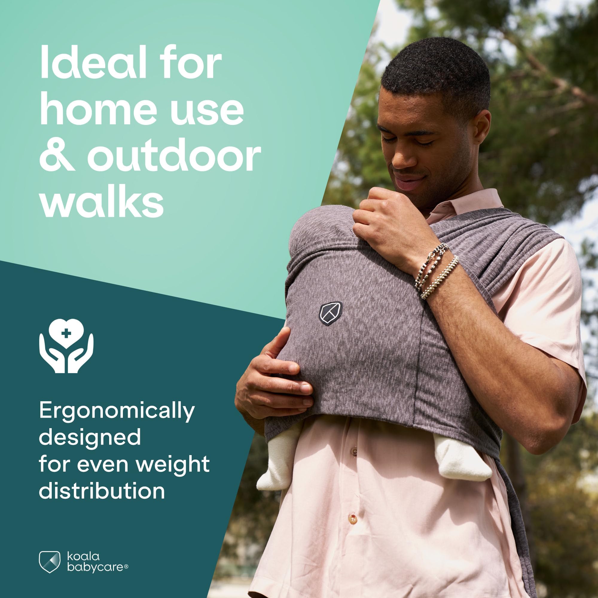 Koala Babycare wrap supports babies up to 22 lbs for growing use.