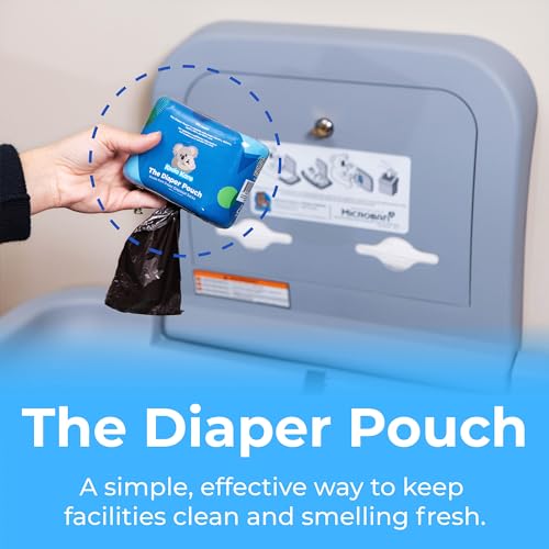 Koala Kare Diaper Pouch at a changing station aids odor control and cleanliness