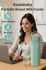 Koalababy cooler with two bottles shown for daily pumping use.