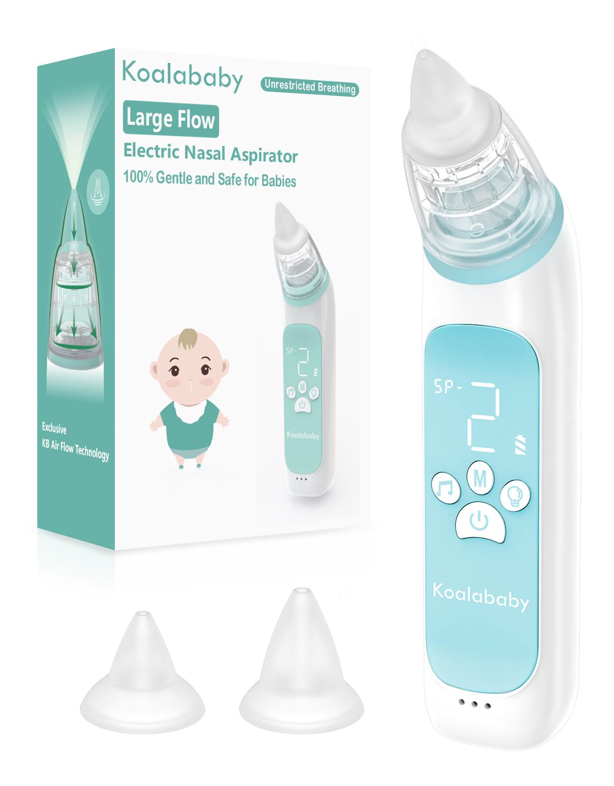 Koalababy Large Flow nasal aspirator in blue, ready for quick, gentle relief.