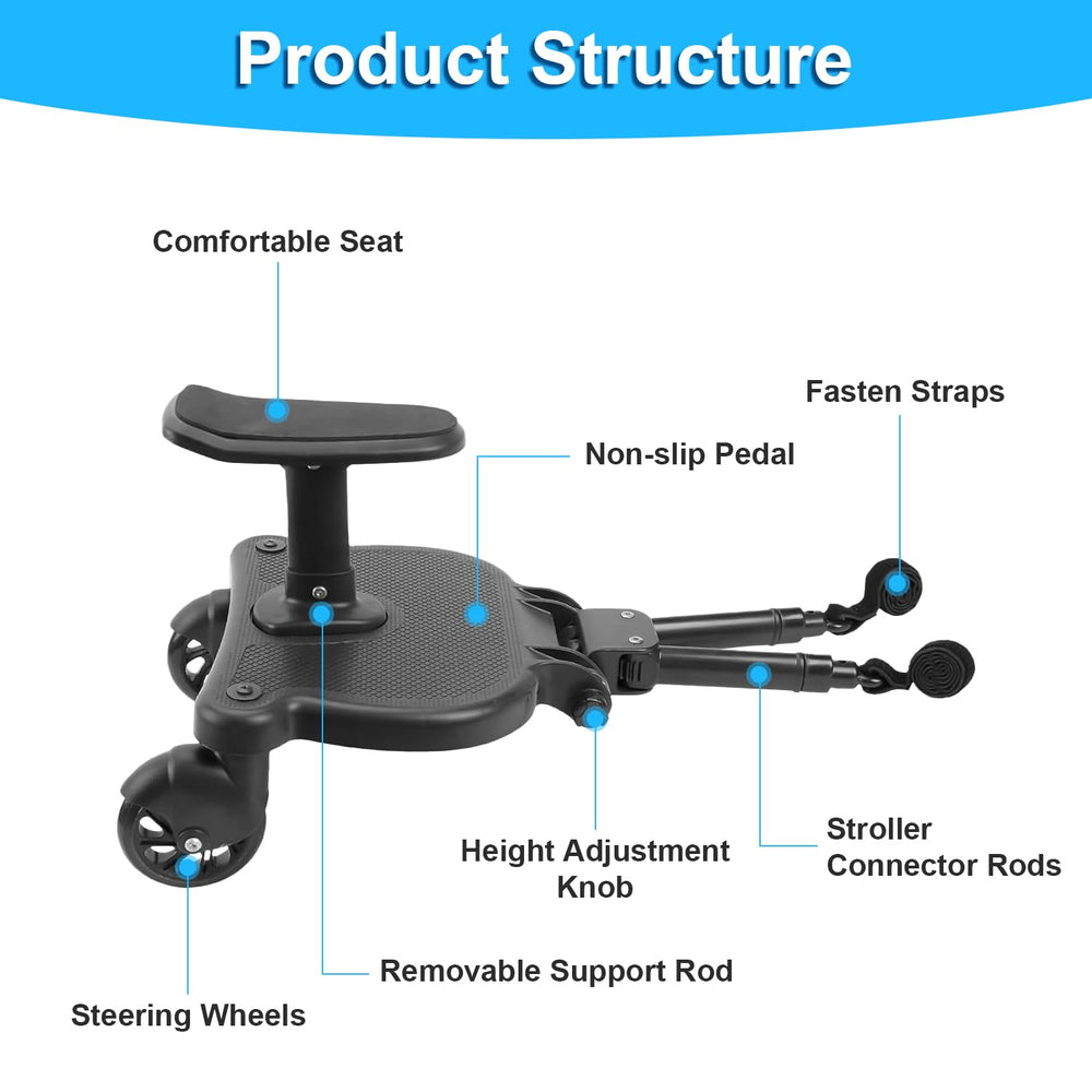 KOCASO 20.47-inch straps secure the board firmly with space for mobility.