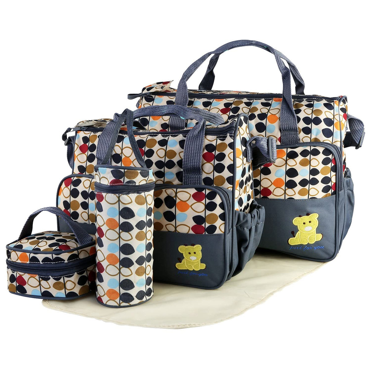 KOCASO 5Pcs diaper bag set large bag showing spacious main compartment for essentials