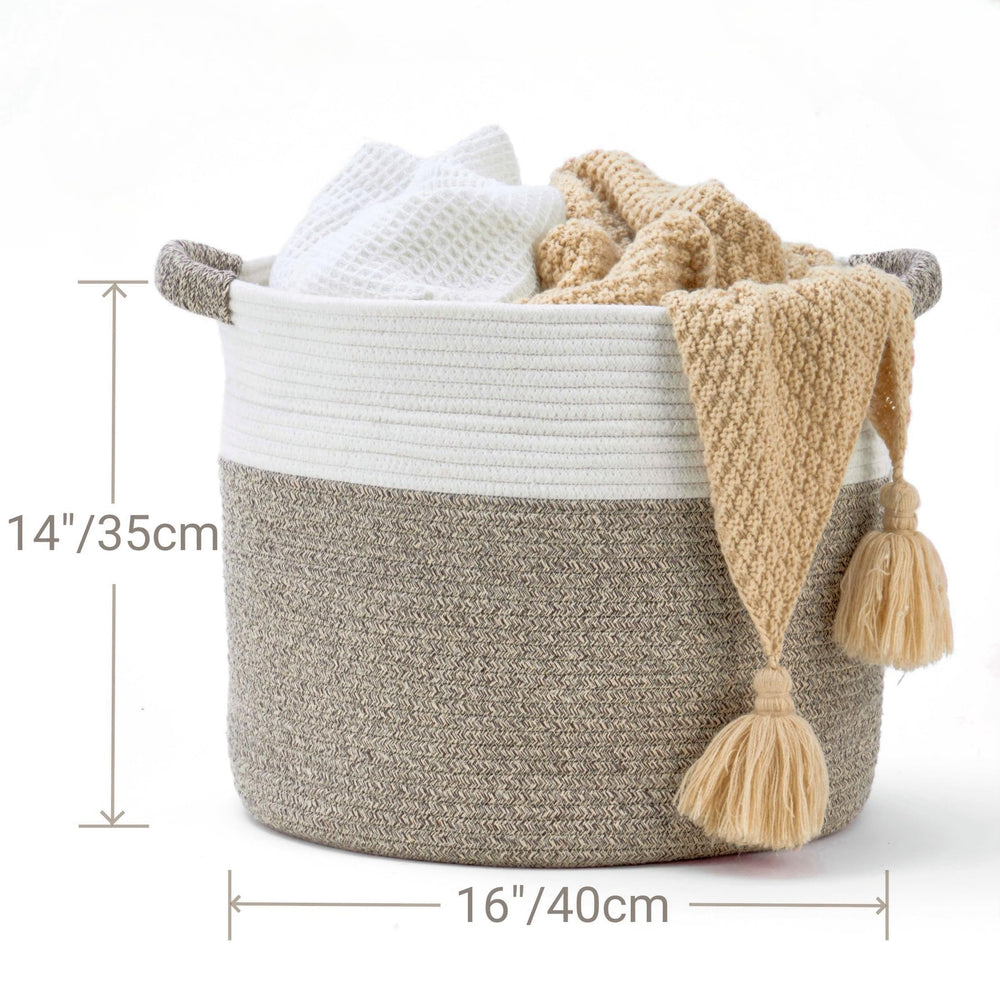 Kodomoore blanket basket nursery setup for tidy blankets and toys.
