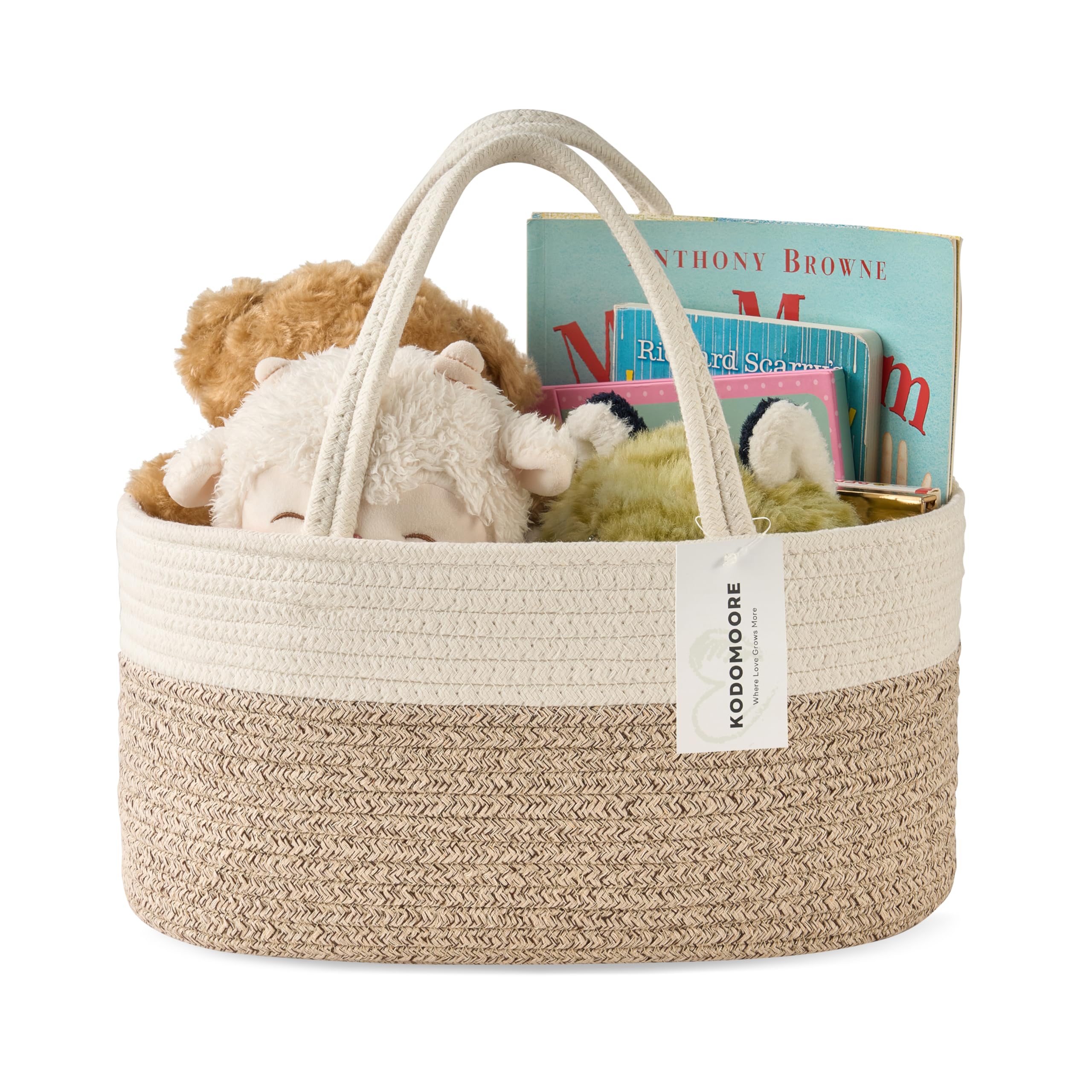 Kodomoore caddy offers multi-purpose storage for clothes and books.