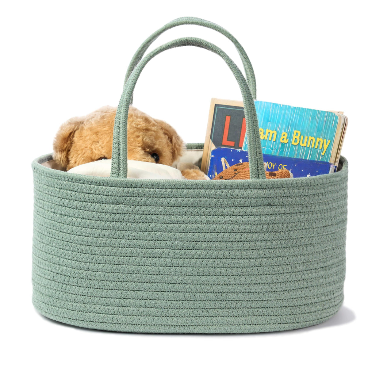 Kodomoore Diaper Caddy Spacious Organizer keeps diapers, wipes, and newborn essentials within reach.