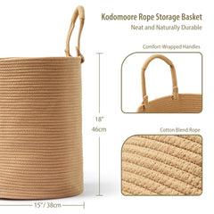 Kodomoore laundry basket folding handles down for compact storage.