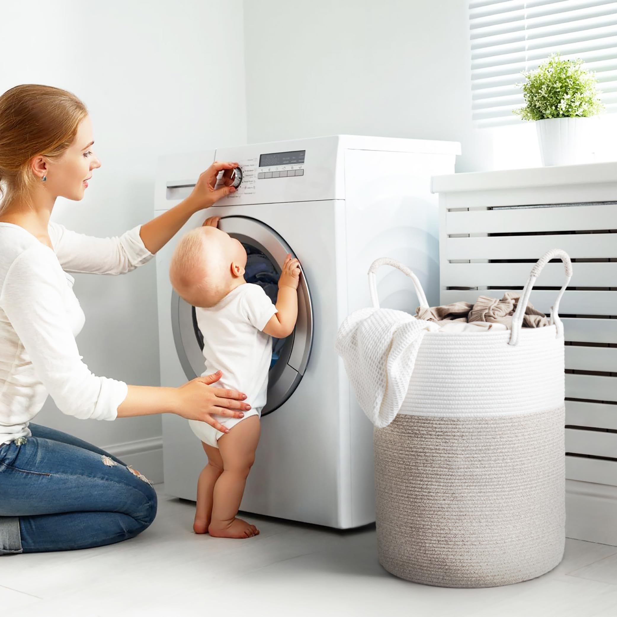 Kodomoore nursery storage basket keeps soft items within reach.