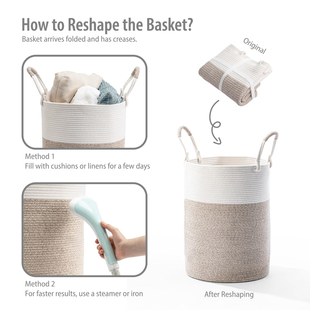 Kodomoore portable lightweight basket moves easily between rooms.