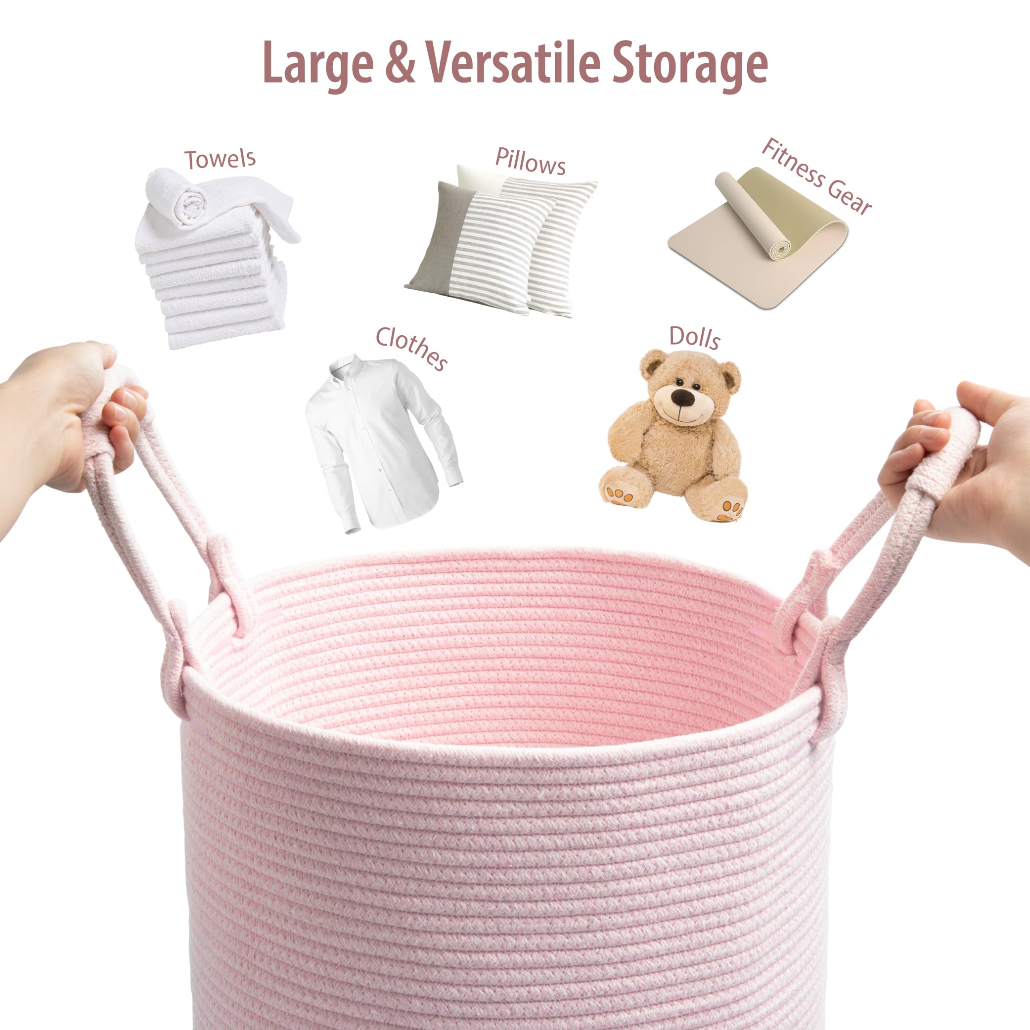Kodomoore laundry basket rose-folded-storage folds flat for simple stowaway.