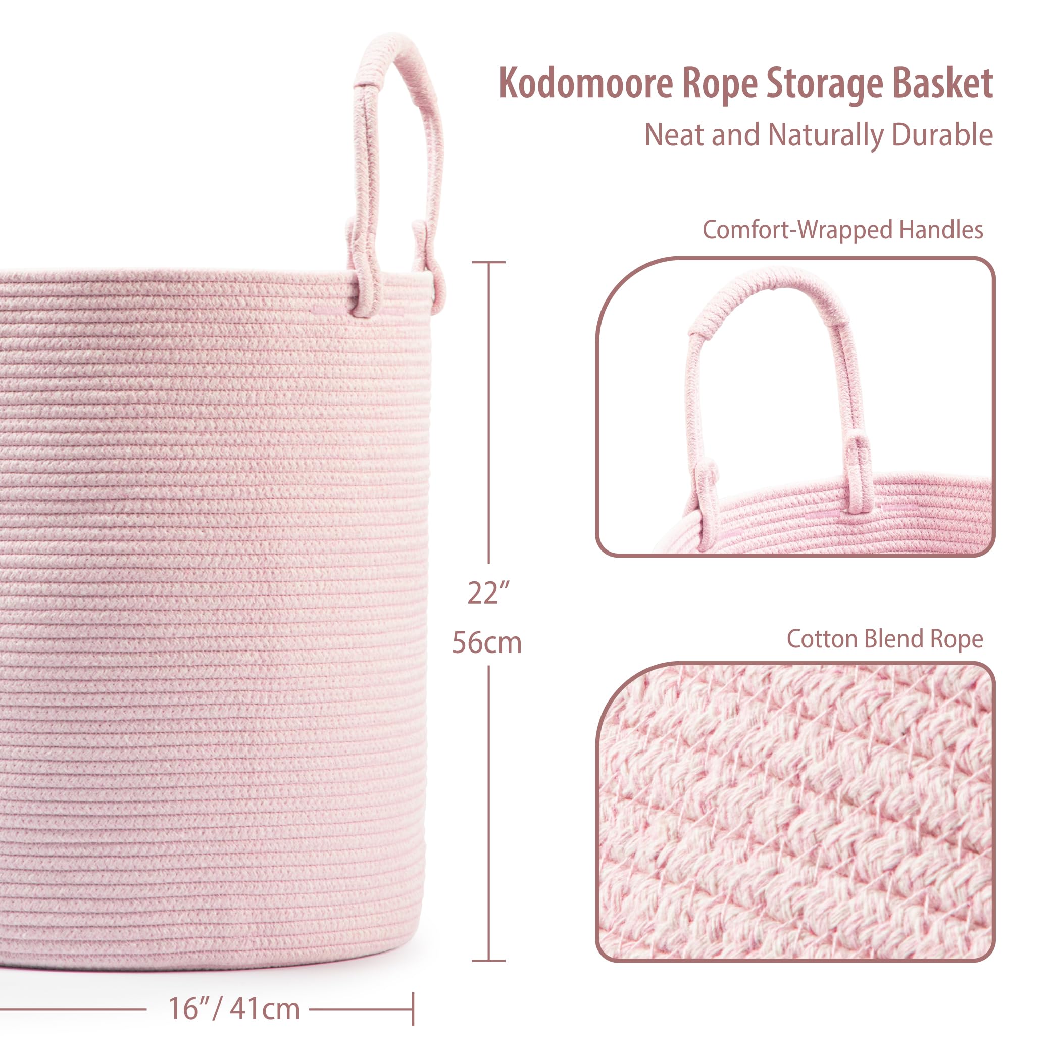 Kodomoore laundry basket rose handle-up enables easy lifting and flexible transport.