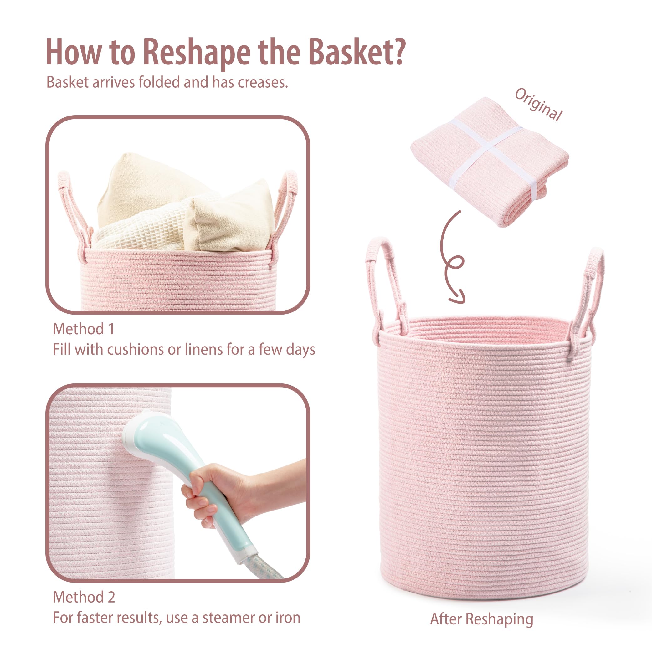 Kodomoore laundry basket rose living-room-setup complements sofas and home decor.