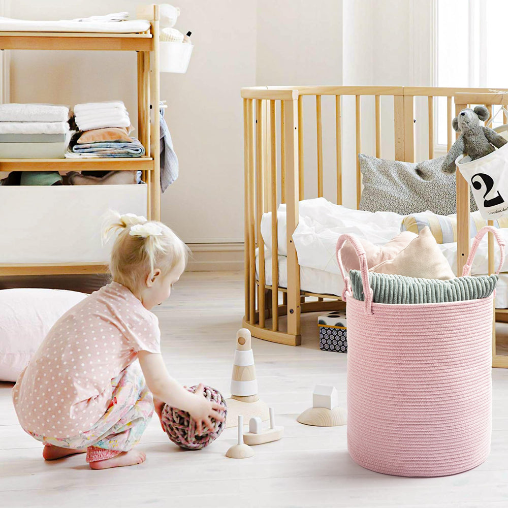 Kodomoore laundry basket rose toy-storage ideal for kid-friendly organization.