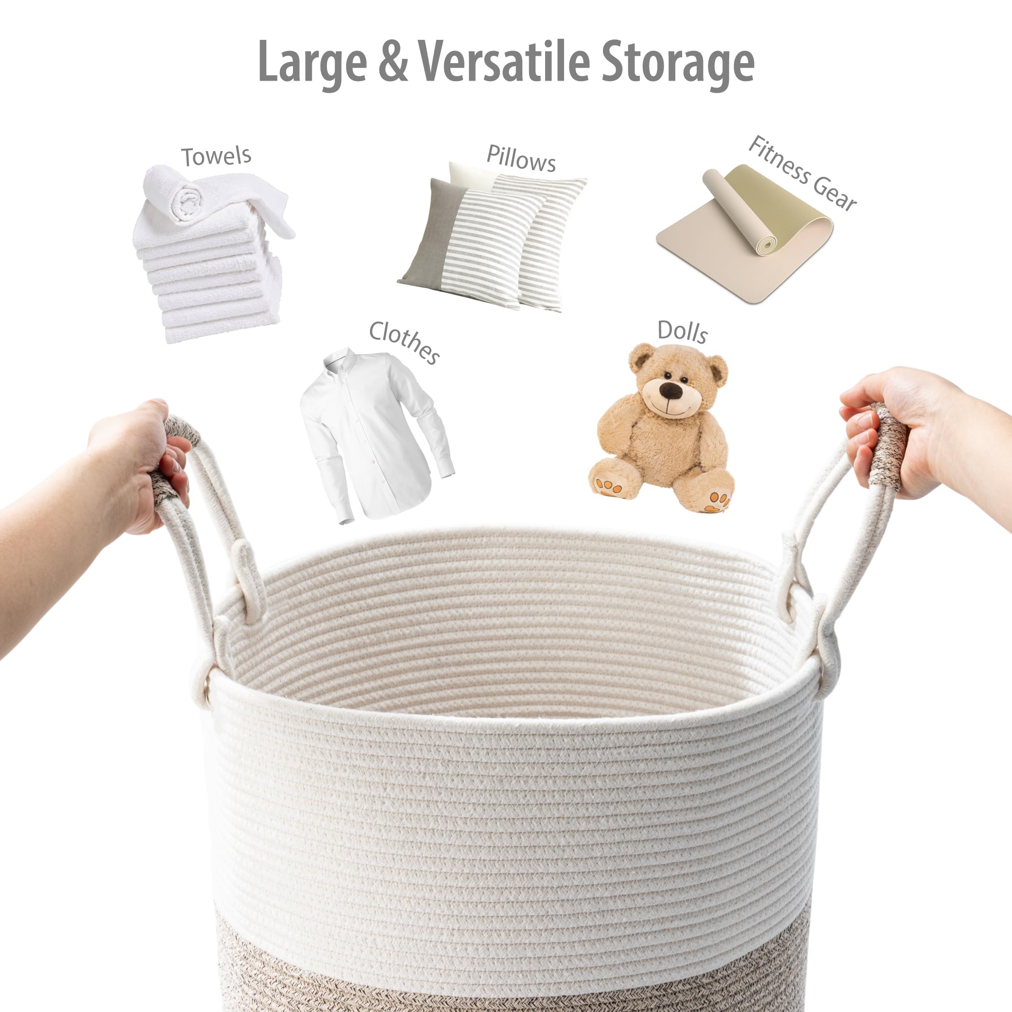 Kodomoore toy and blanket storage basket ideal for playroom cleanup.