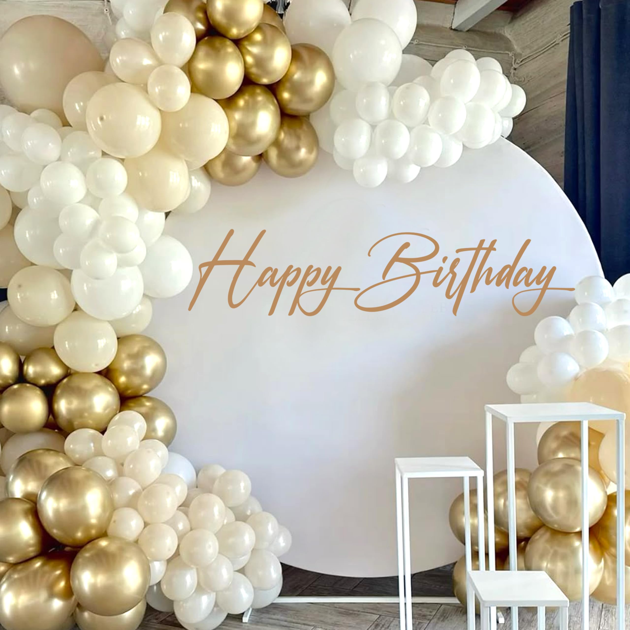 KOJIN gold script lettering creates a bold focal point for celebrations.