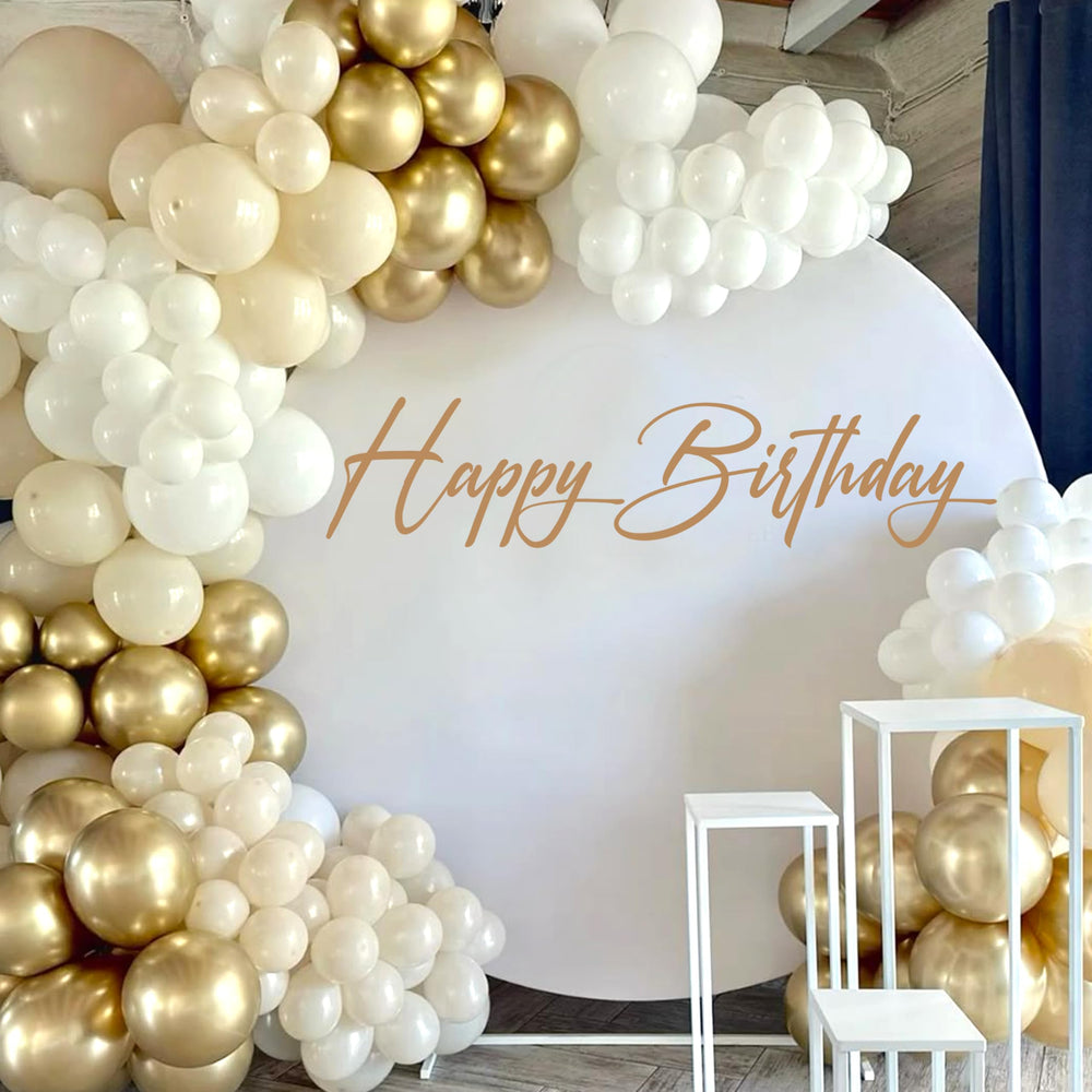 KOJIN gold script lettering creates a bold focal point for celebrations.
