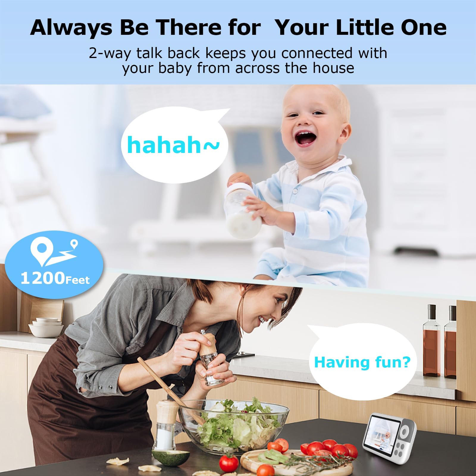 Kokit two-way talk and lullabies soothe baby from afar.