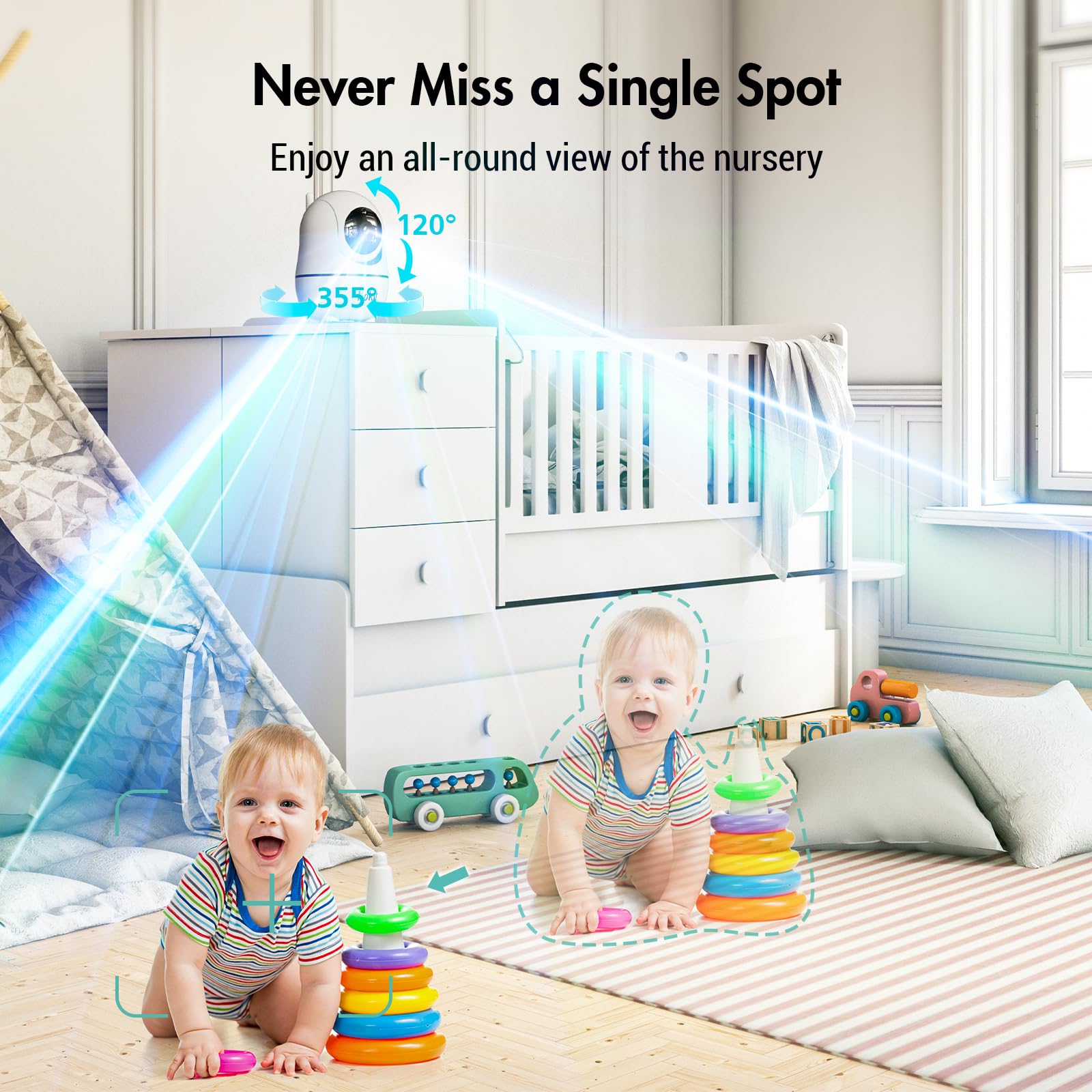 Kokit two-way talk and lullabies soothe baby from the parent unit.