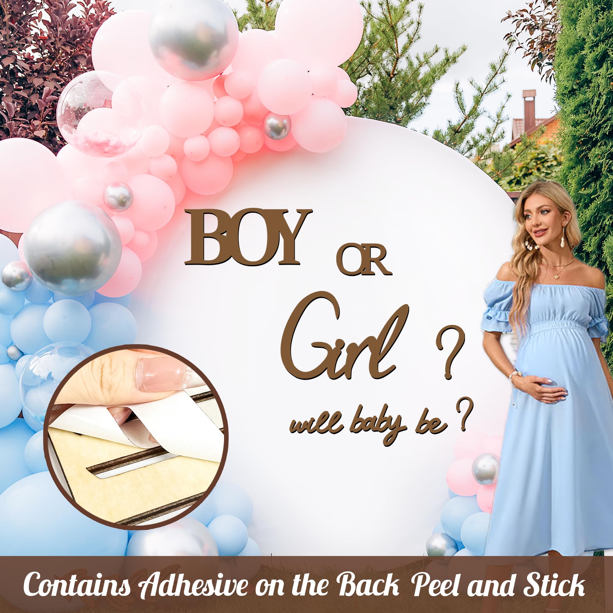Kokolap boy-or-girl letters decal invites guessing fun for guests.
