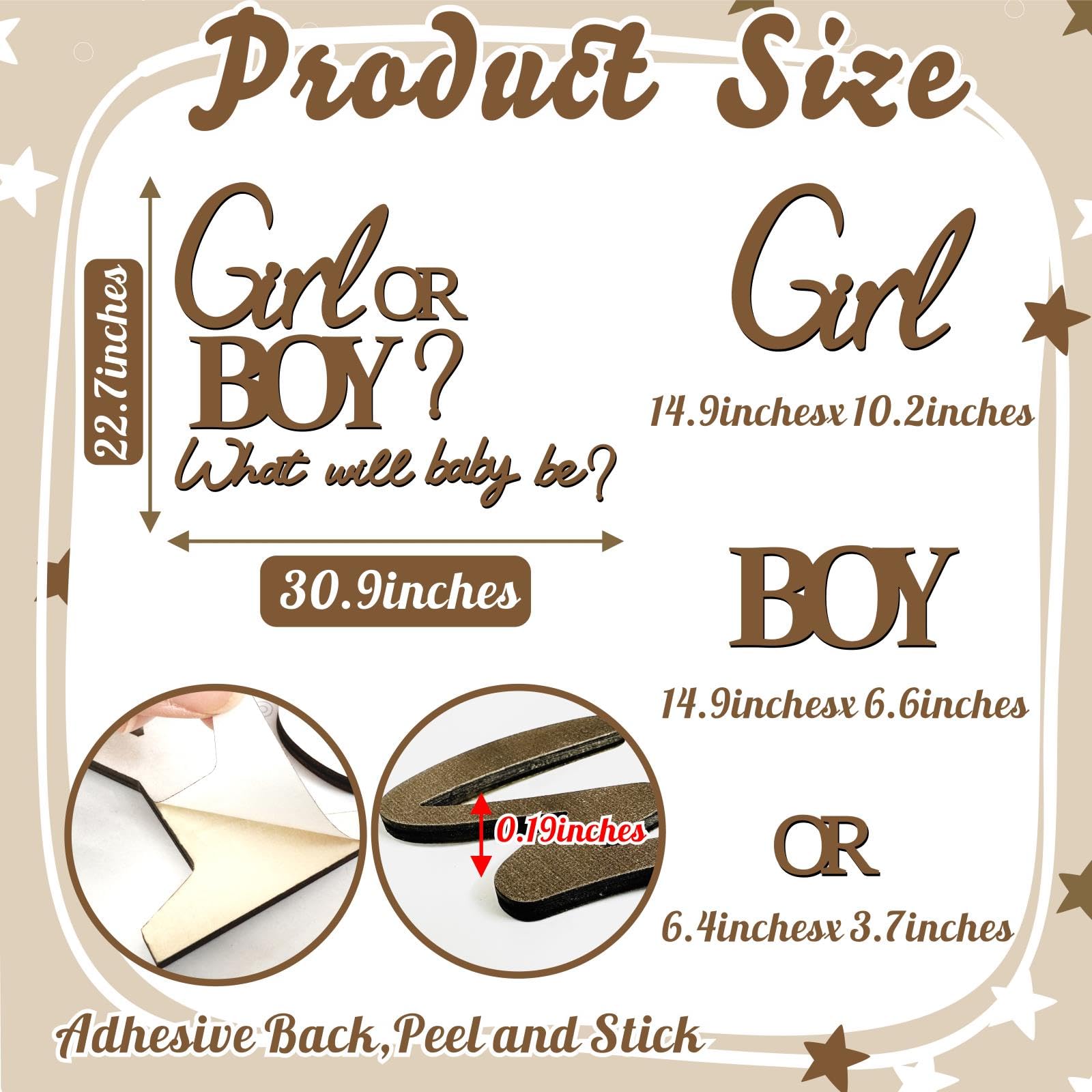 Kokolap boy sign wood decal creates a playful wall accent for celebrations.