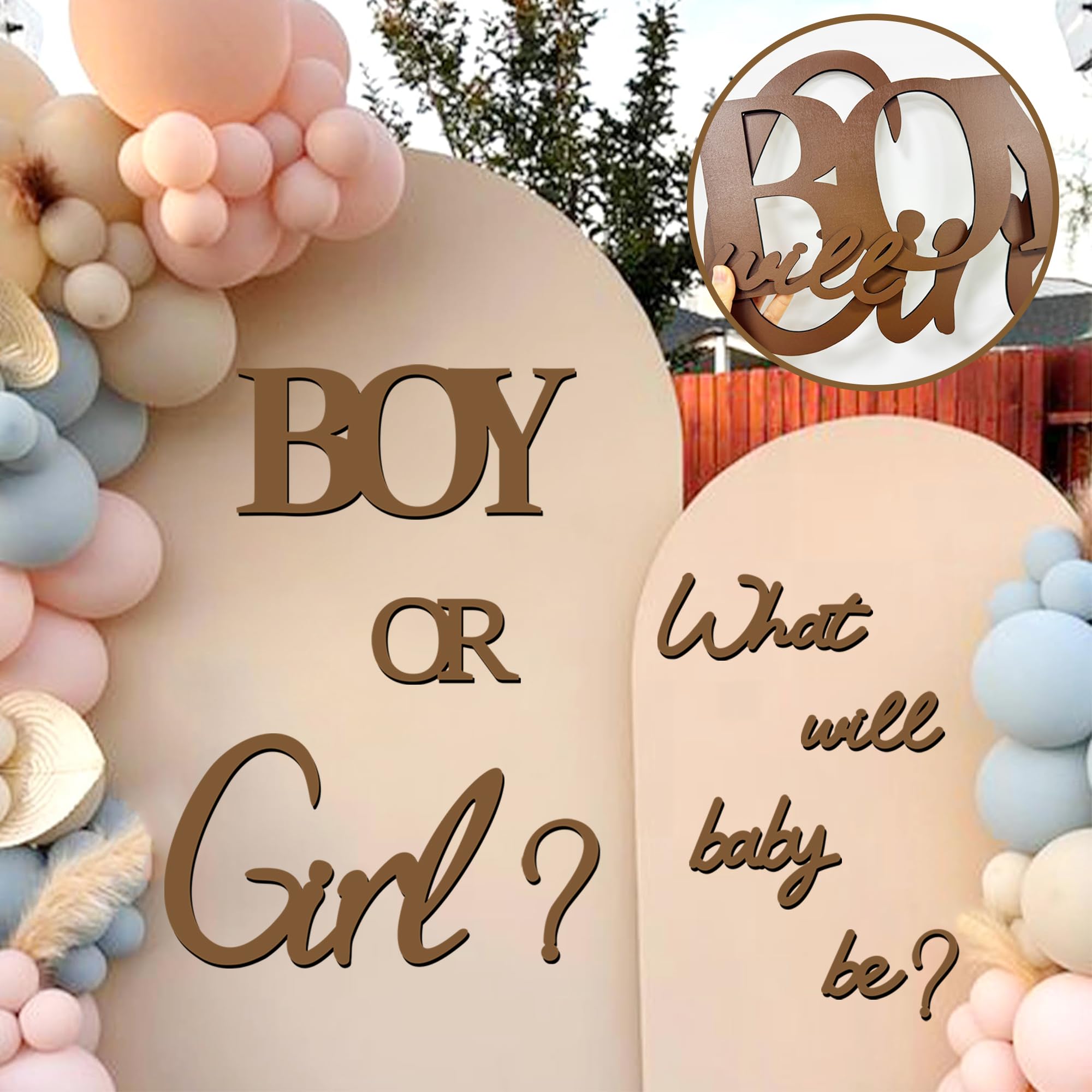 Kokolap gender reveal backdrop decal for boy or girl adds a charming party backdrop.