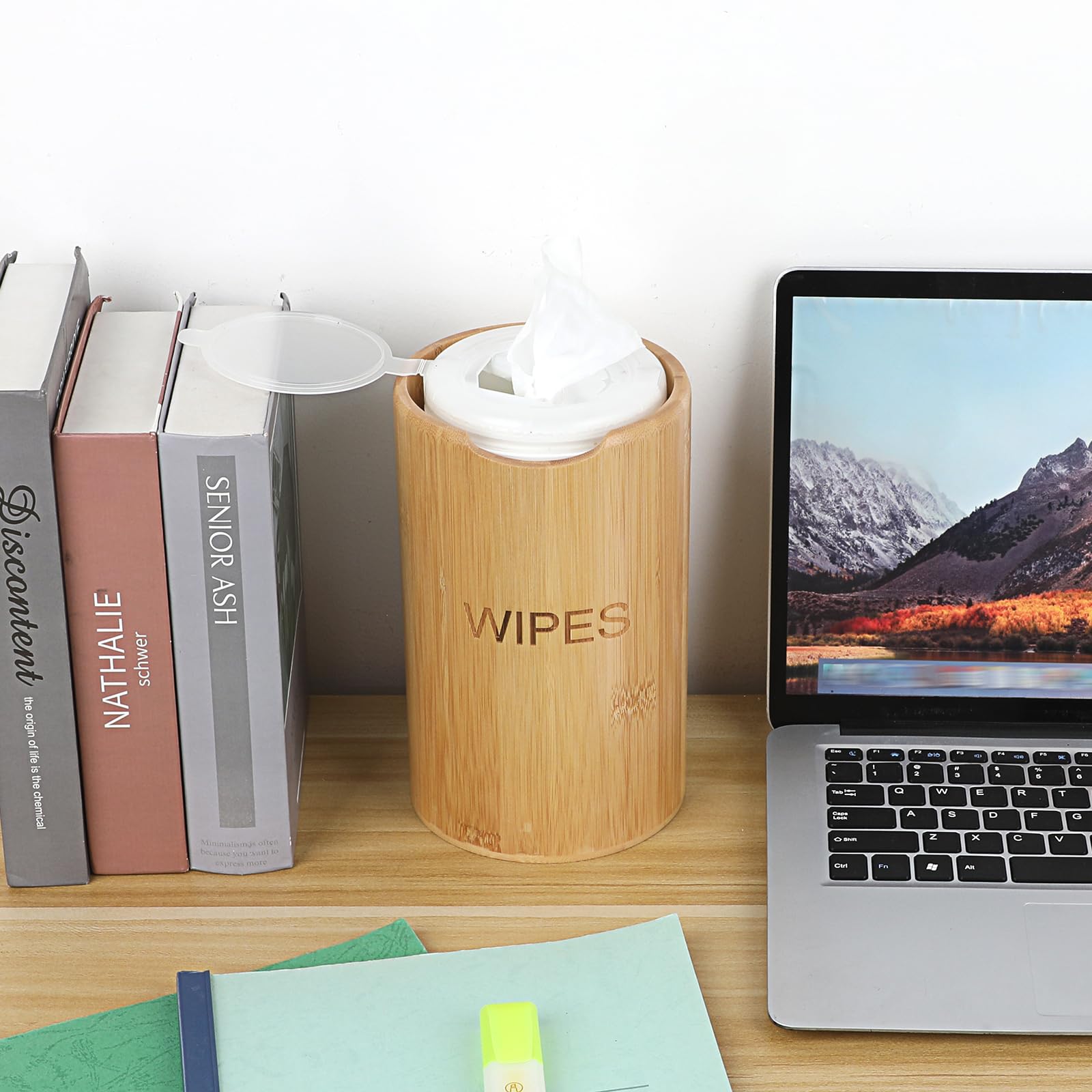 Kokone keeps wipes handy on counters, shelves, and desks.