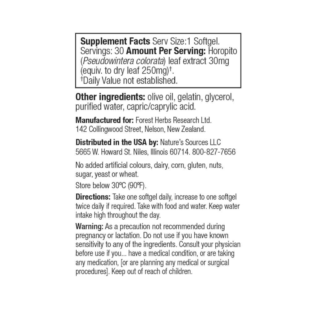 Kolorex Gut Care label shows standardized Horopito potency for consistent results.