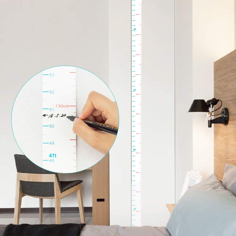 KOLYMAX wall-mounted ruler with EVA tape for secure, damage-free installation.