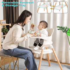 Komcot 6in1 high chair toddler-height adjustments adapt as your child grows.