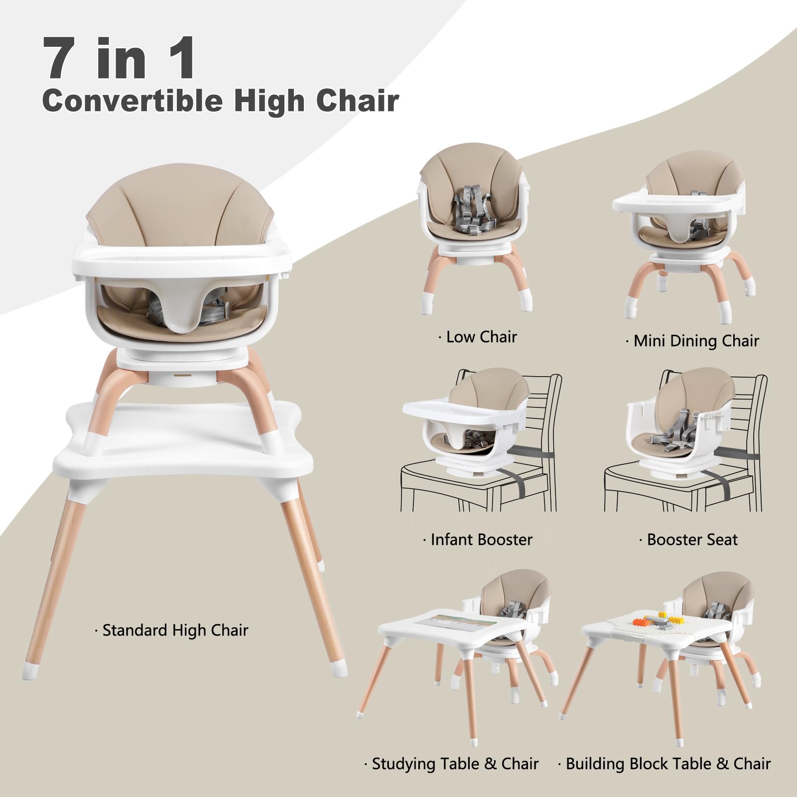 Komcot double-sided table and chair supports meals and creative play.
