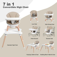 Komcot double-sided table and chair supports meals and creative play.