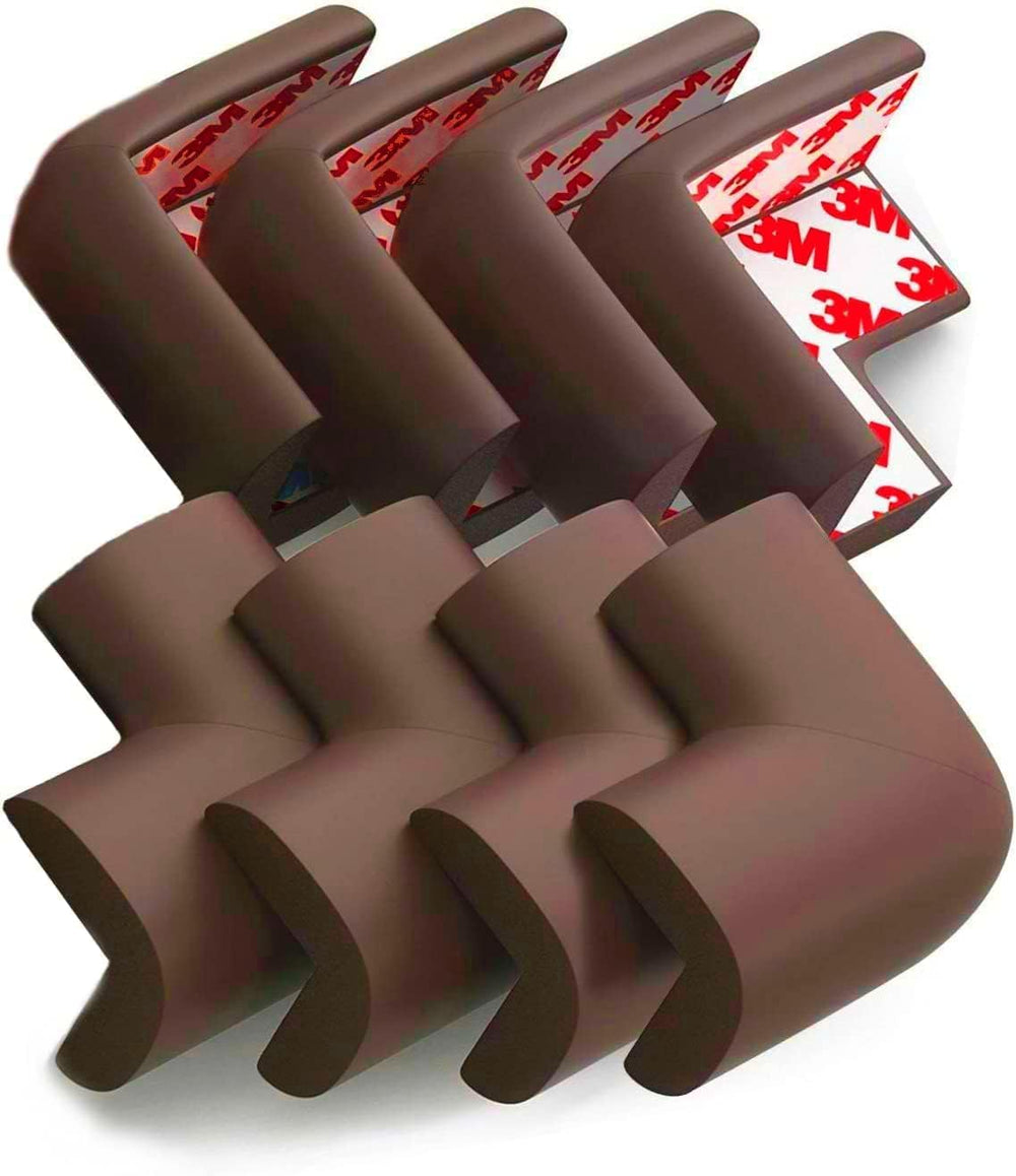 Komfortology 8-pack corner protectors brown shield furniture edges for safer play.