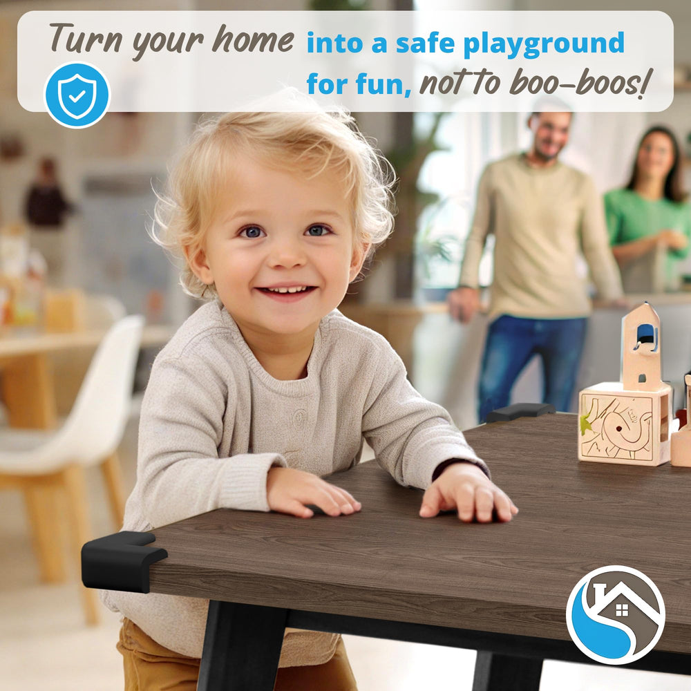 Komfortology corner protector soft-foam cushions protect toddlers from sharp corners.