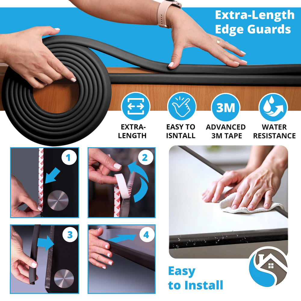 Komfortology baby-proof corner protector protects furniture edges during play.