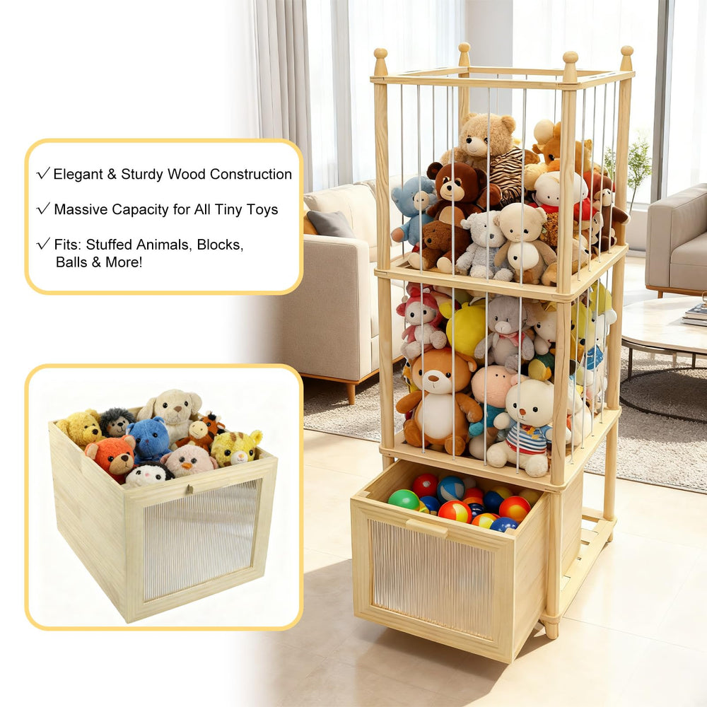 Kompaktayc ideal for Christmas decor storage with warm wood look.