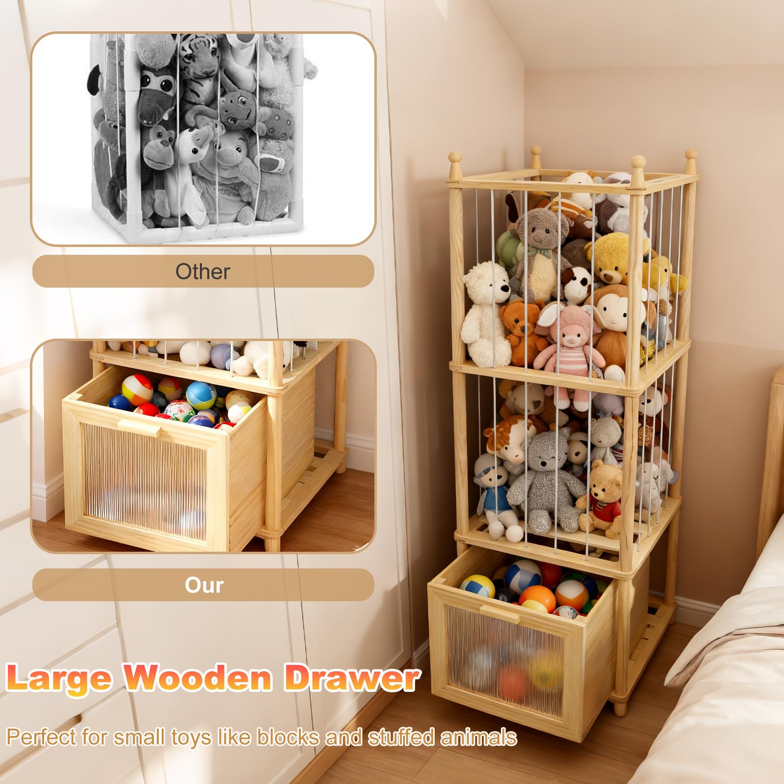 Kompaktayc modern aesthetic blends with nursery spaces while keeping toys tidy.