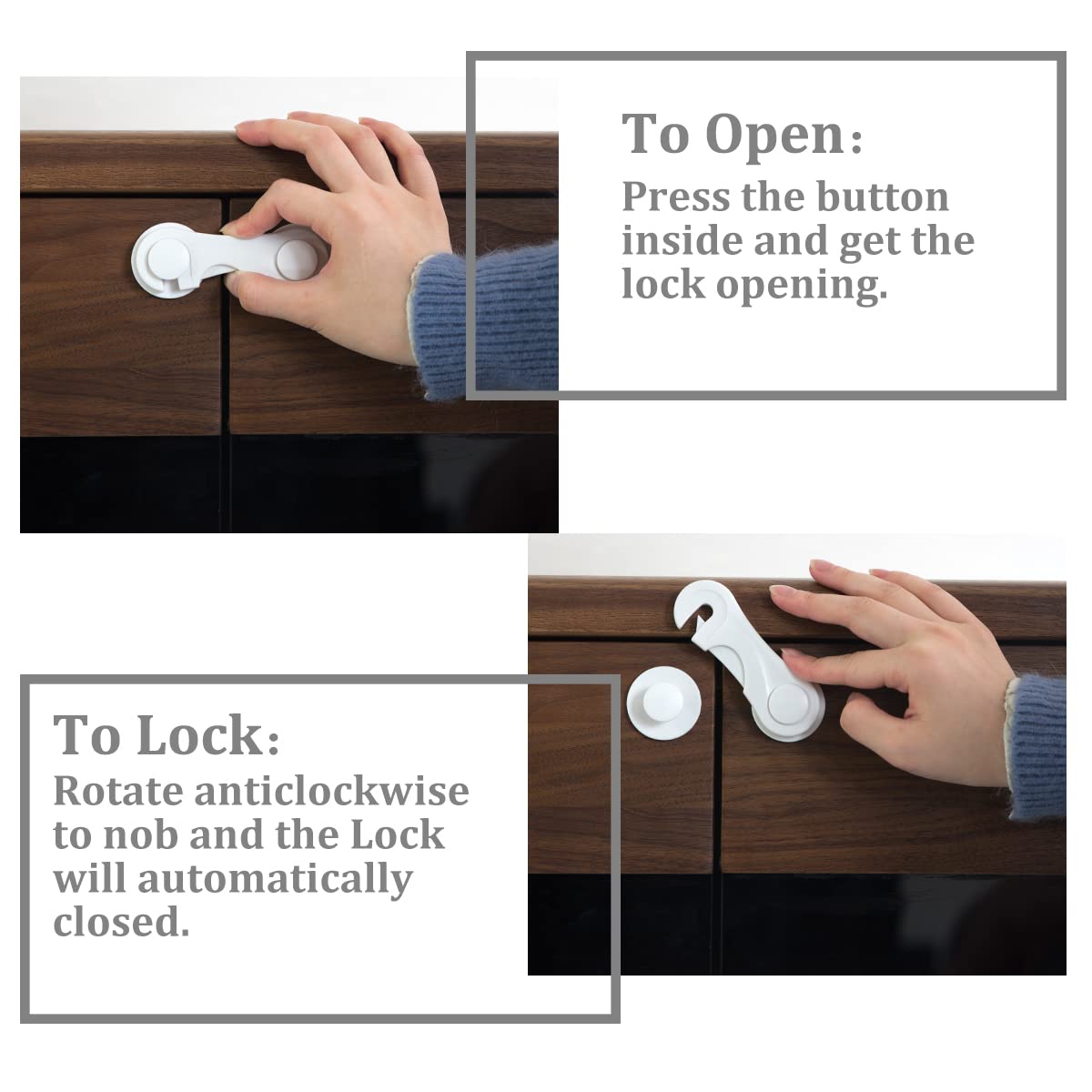 KongNai cabinet locks close-up of durable ABS resin body.