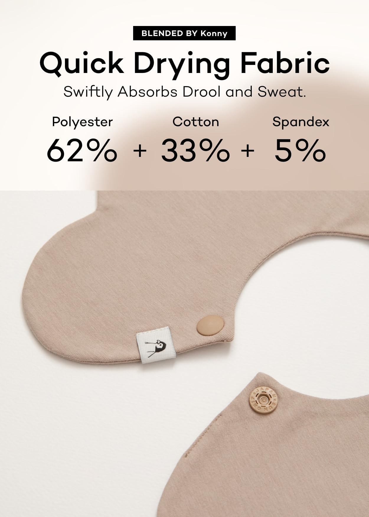 Konny bibs with dual-sided design offering two chic looks.