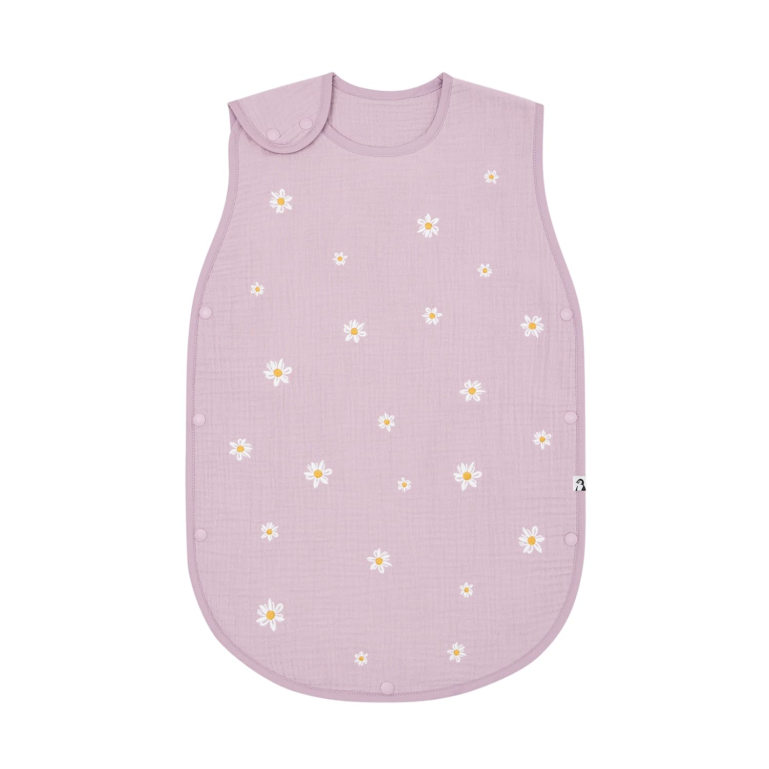 Konny Daisy sleep sack front view with breathable six-layer cotton gauze for comfort
