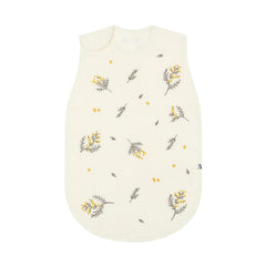 Konny Baby Sleep Sack Mimosa front view with breathable soft cotton gauze.