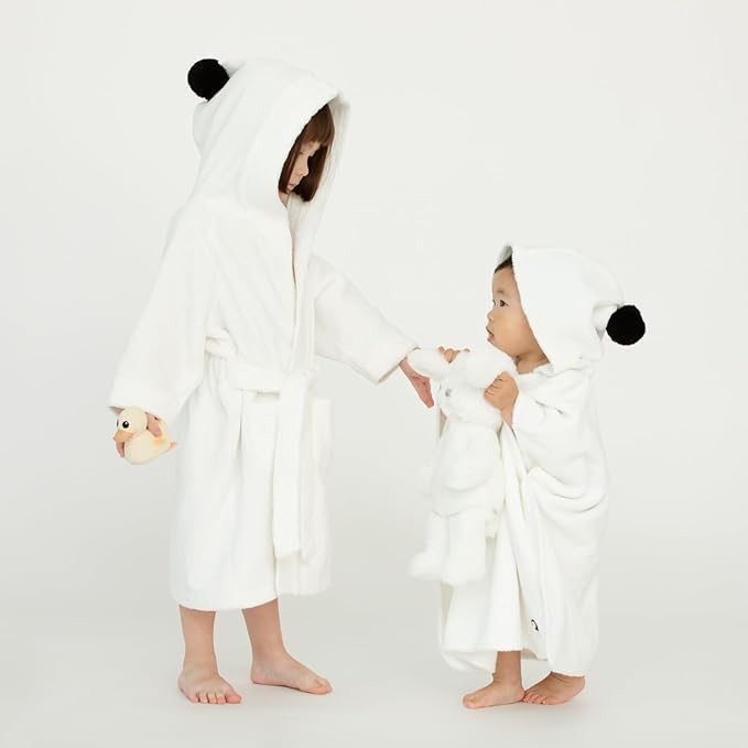After-bath moment with Konny Kids bathrobe for gentle warmth
