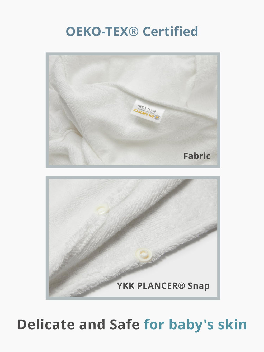 Konny Kids bathrobe fixed belt detail helps secure fit during dressing.