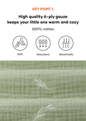 Konny six-layer cotton gauze delivers plush softness with breathable airflow