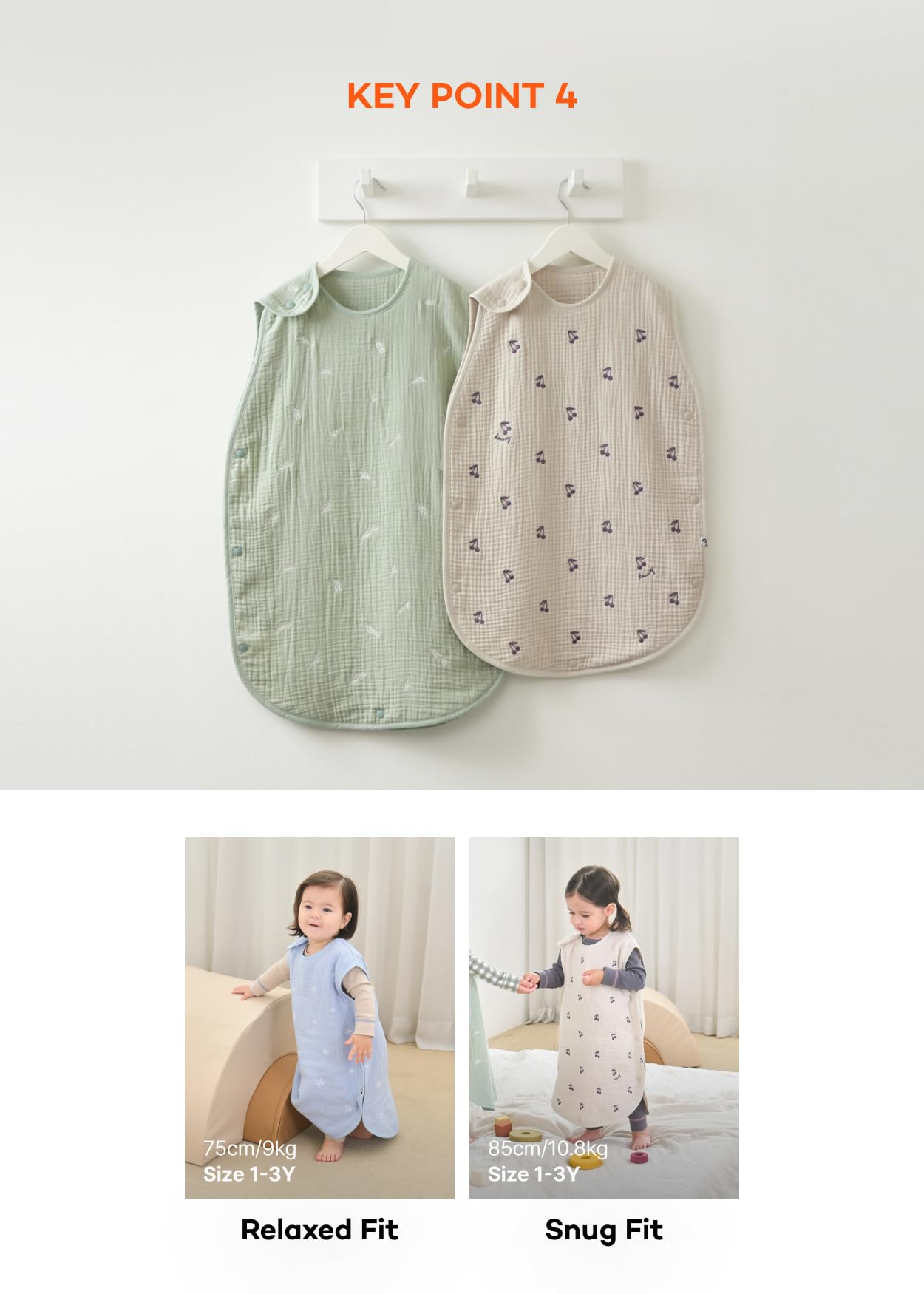 Konny sleep sack grows from 6 months to 5 years with your child