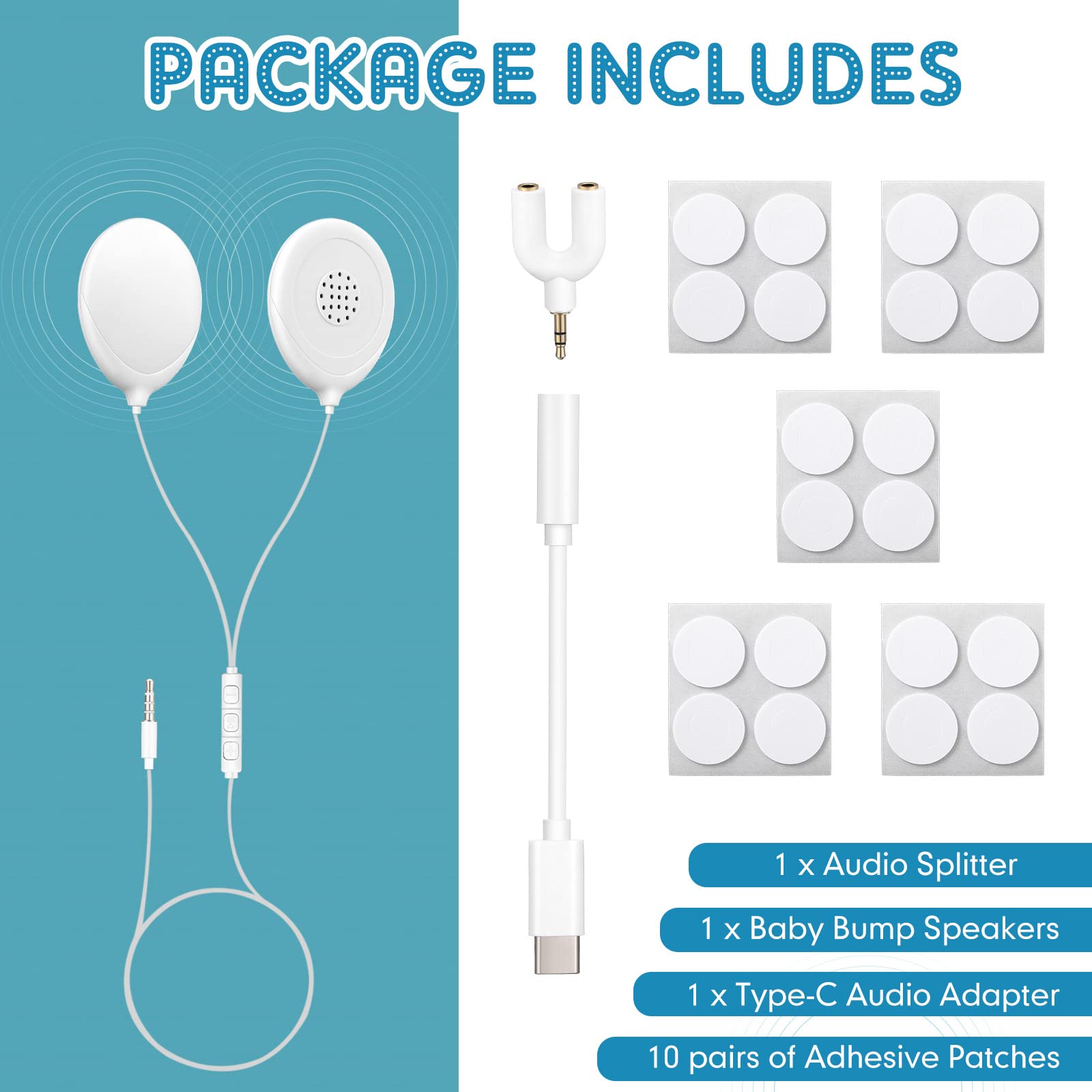 Konohan belly headphones attachments and accessories for easy setup