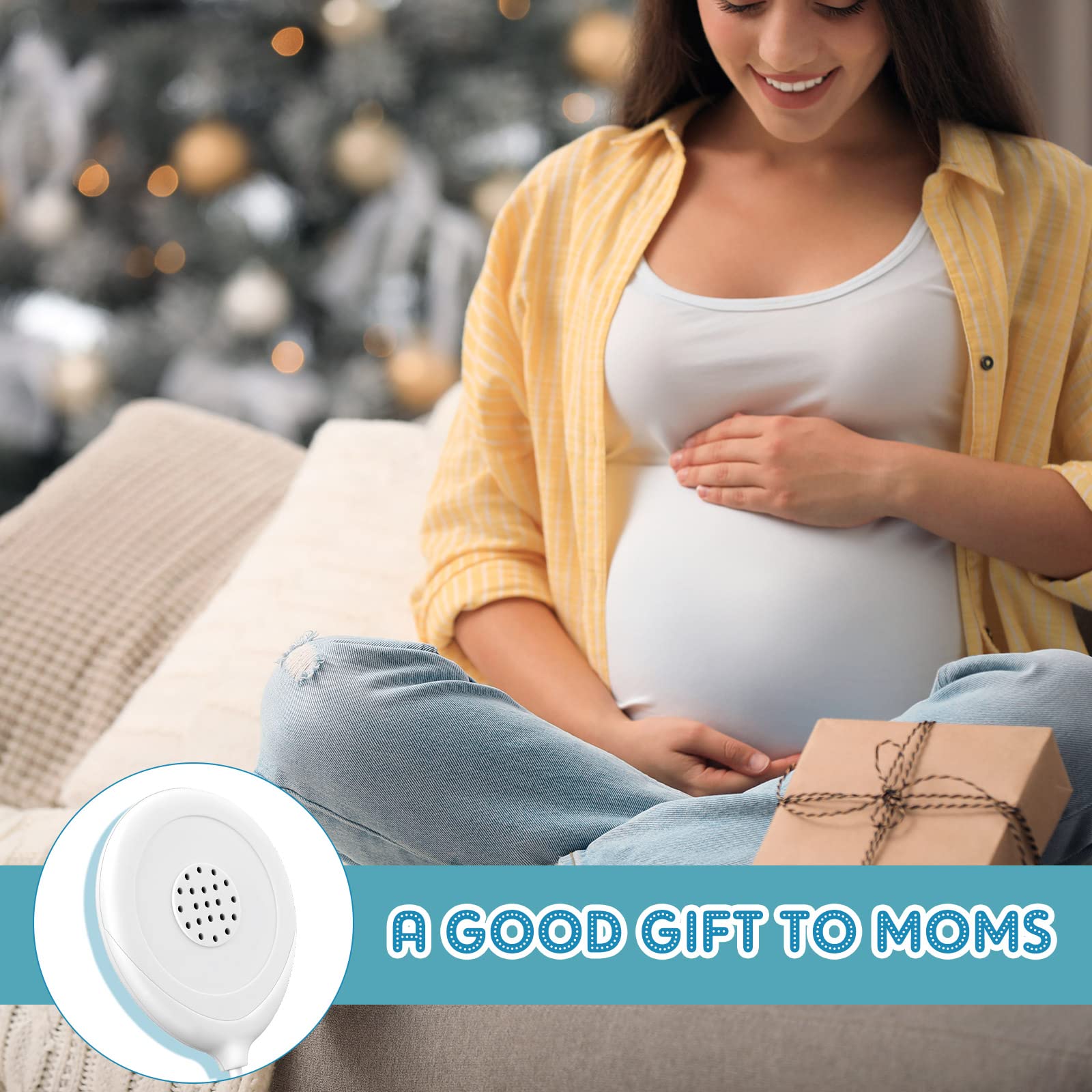 Konohan music sharing with baby using belly headphones at home