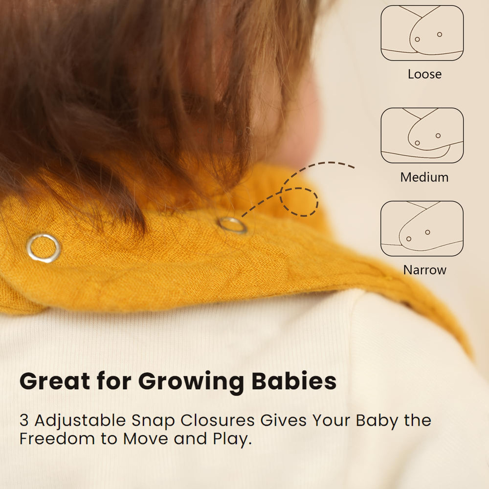 Konssy adjustable nickel-free snaps on bib for newborn to 36 months fit.