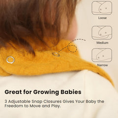 Konssy adjustable nickel-free snaps on bib for newborn to 36 months fit.