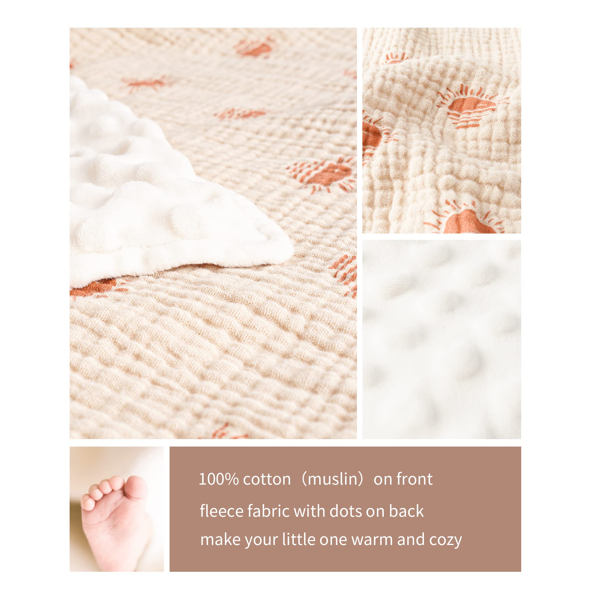 Konssy baby blanket back dotted fleece for cozy warmth
